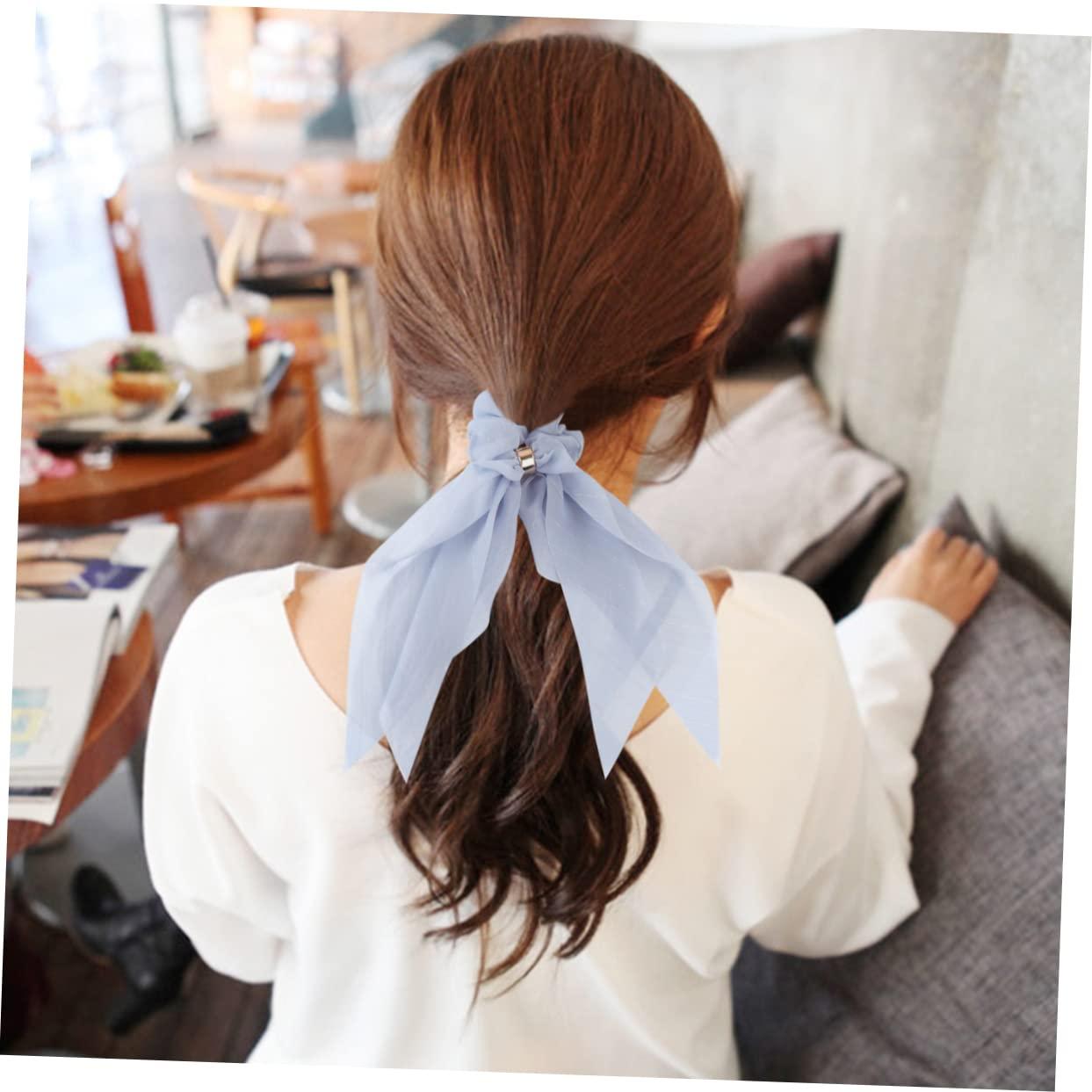 Beatifufu Beatifufu Ponytail Holder Hair Ribbons Hair Ties Long Hair Ring Cloth Hair Tie Hair Rope Girl Hair Tie Blue