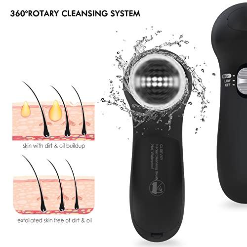 CLSEVXY Facial Cleansing Brush Face Scrubber: CLSEVXY Electric Face Spin Cleanser Brushes with 7 Brush Heads for Deep Cleansing, Gentle Exfoliating, Removing Blackhead, Massaging