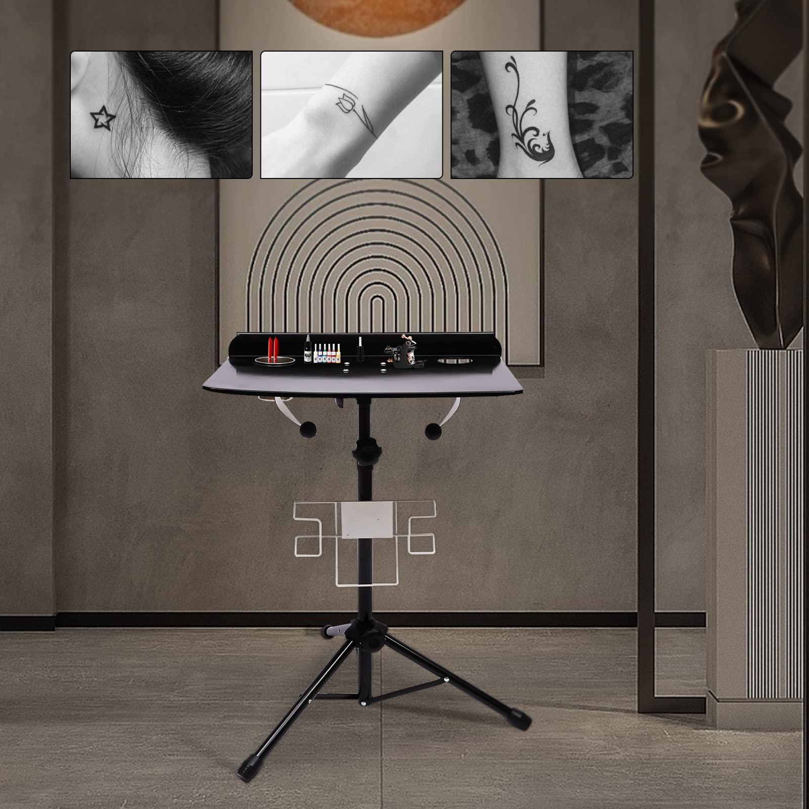 EseMiee Portable Tattoo Workstation,Detachable Tattoo Desk,Height Adjustable Salon Instrument Tray For Large Portable Mobile Tattoo Desk Table For Beauty Salon And Tattoo Studio