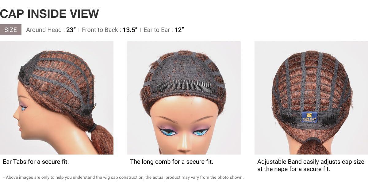 Freetress Braids FreeTress Equal Full Cap Drawstring Natural Me Natural Roller Set (JET BLACK 1)