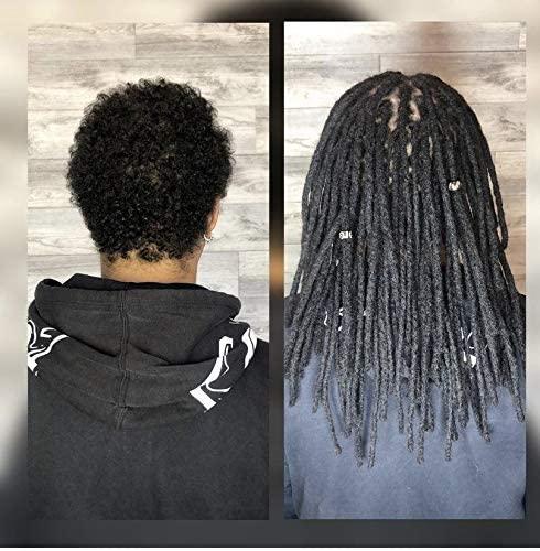 Locsanity 100% Human Hair Dreadlocks Extensions Handmade Medium 1/4" Width Pencil Sized Various Lengths With or Without Blonde or Red Tips - SOLD 100 LOCS IN A BUNDLE (Natural 27 Tips, 15")