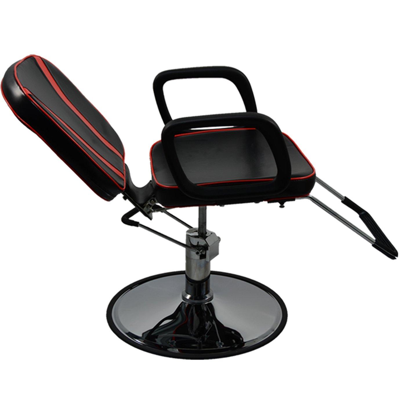 InkBed InkBed Black & Red All Purpose Hydraulic Lift Reclining Client Chair Piercing Tattoo Studio Equipment