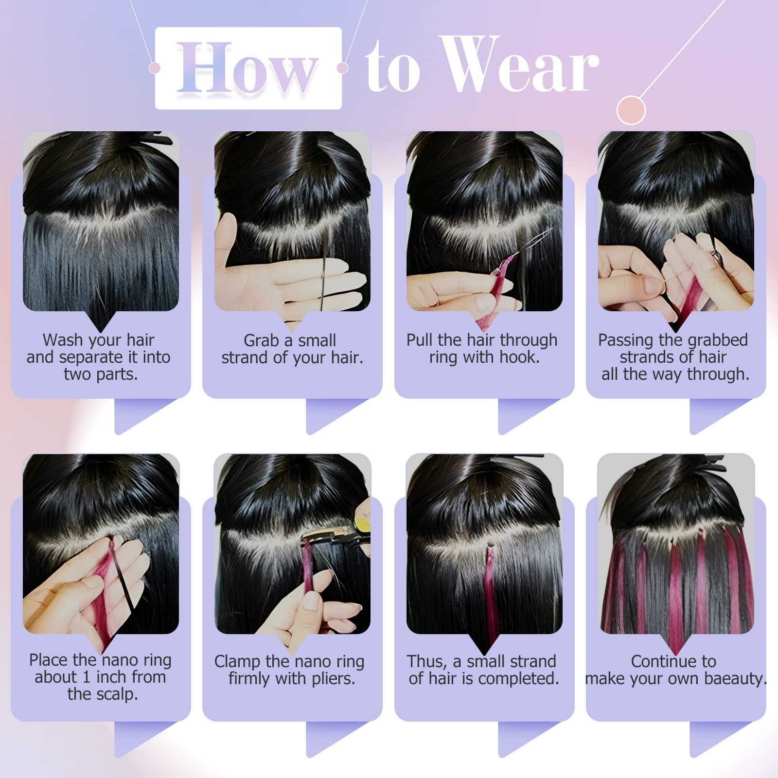 Benehair Benehair Nano Tip Human Hair Extensions Straight Cold Fushion Stick Ash Blonde&Bleach Blonde #18P613 Nano Beads Hair Extensions Real Human Hair 50 Strands 50g Natural Long Highlight Remy Hair 22Inch