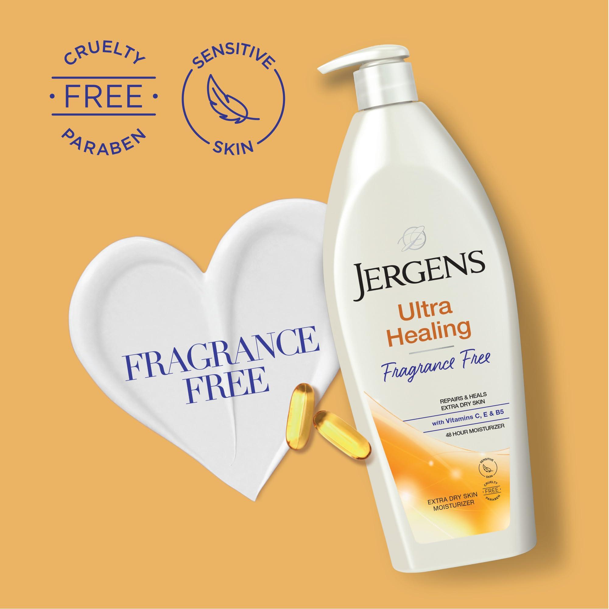Jergens Jergens Hand and Body Lotion, Ultra Healing Dry Skin Moisturizer, Fragrance Free Lotion, Sensitive Skin Lotion, 21 Oz (Pack of 2)