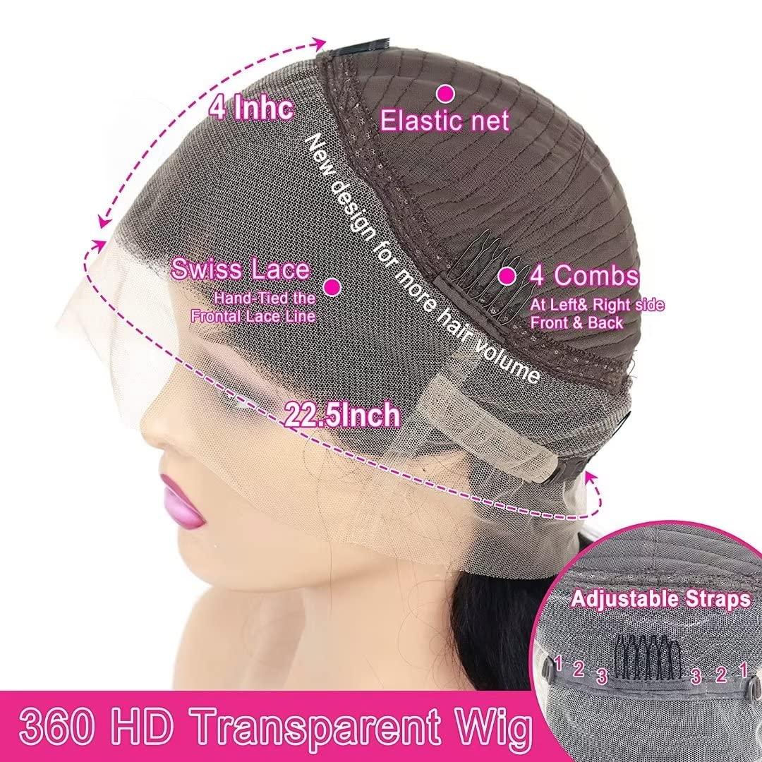 ten chopsticks 360 Lace Frontal Wigs Body Wave 360 Lace Wig Human Hair HD Invisible Transparent Lace Front Human Hair Wig Pre Plucked HD Lace Frontal Wig Brazilian Hair Glueless Wigs For Black Women 18 Inch