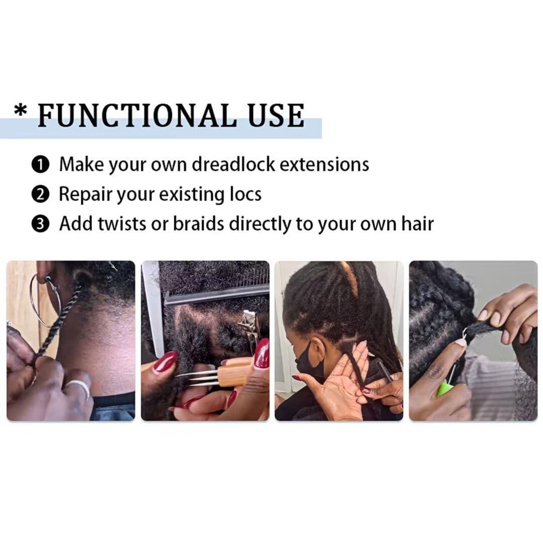 HAPPY&CC HAPPY&CC Afro Kinky Bulk Human Hair for Dreadlock Extensions, Repair Locs Twists and Braids 99J Burgundy Color 12 Inch 50Gram