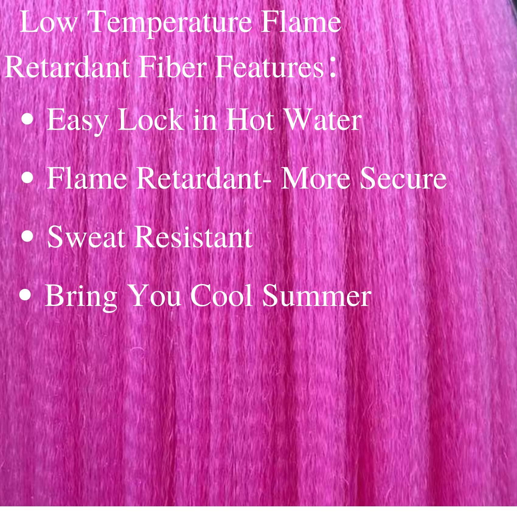 Leticia Pink Braiding Hair Pre Stretched Pink Braid in Hair Extensions Pink Hair Braids for Girls