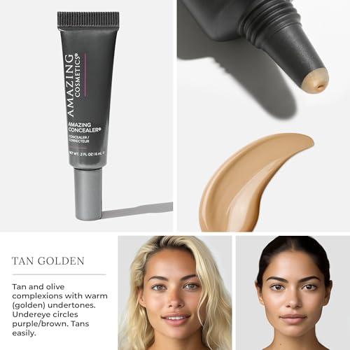 AmazingCosmetics AmazingCosmetics Amazing Concealer, multipurpose full coverage concealer 0.2 oz, Tan Golden