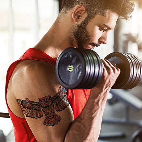 Fanoshon Fanoshon Large Owl Temporary Tattoos for Adult Men Teens, 4 Sheets Cool Chest and Back Fake Halloween Body Makeup Design Stickers Body Art Tattoos