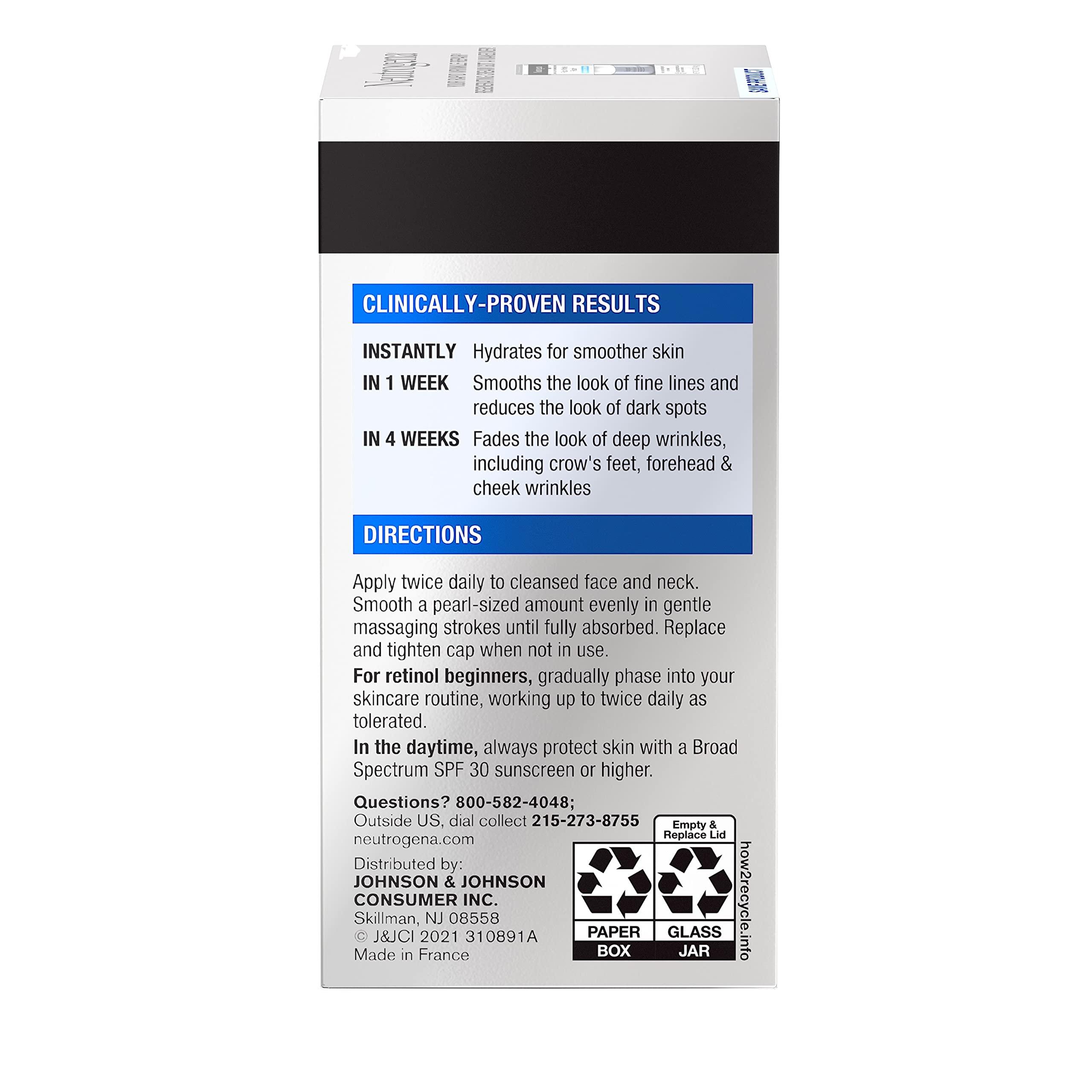 Neutrogena Neutrogena Anti-Aging Rapid Wrinkle Repair Retinol Regenerating Cream, 0.5 Oz Mini, & Neutrogena Anti-Aging Rapid Wrinkle Repair Retinol Pro+ 0.5% Power Serum, Travel Size 1 Fl. Oz