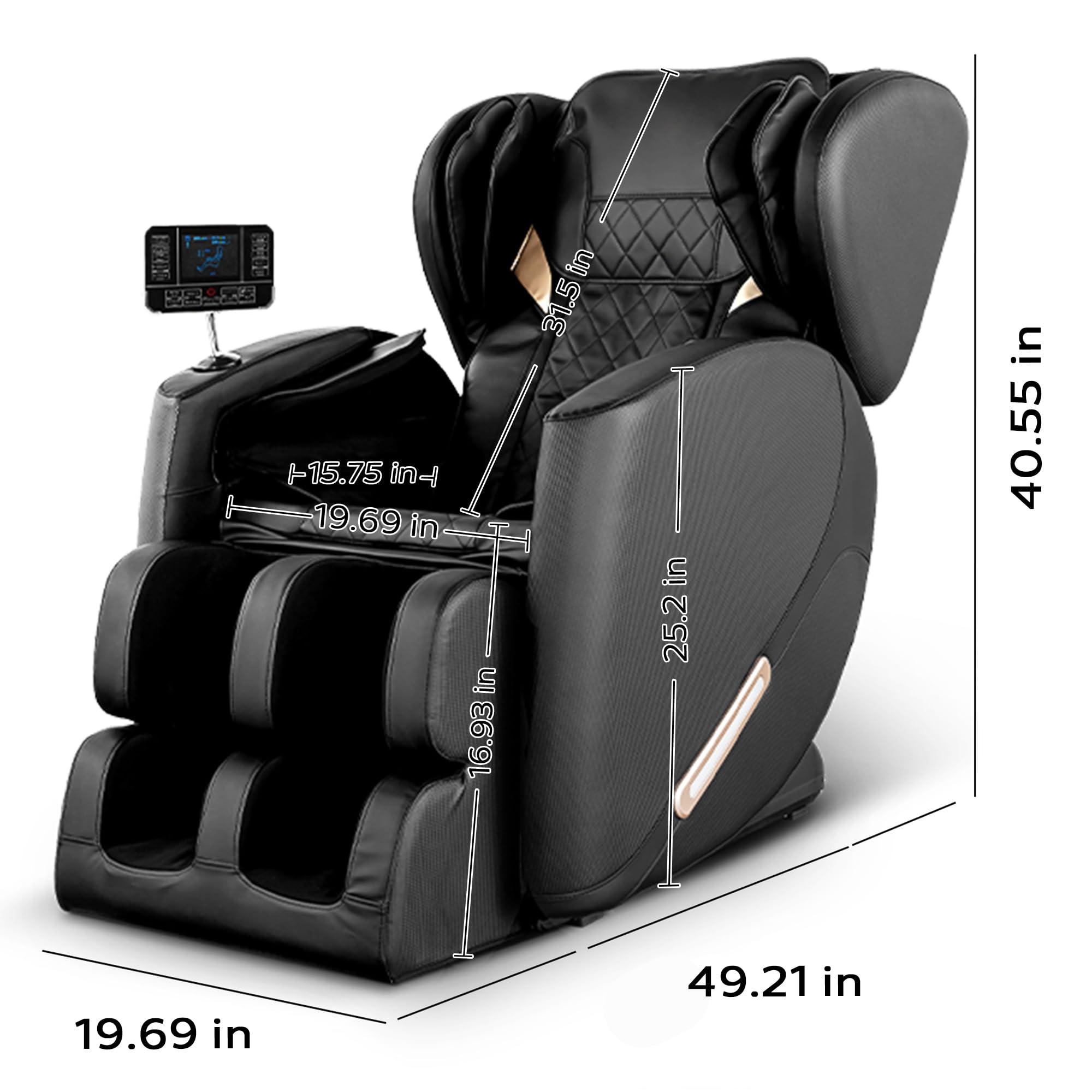 GDFStudio GDFStudio Massage Chair Full Body,Zero Gravity Recliner,2025 Massage Recliner Chair Whit 8 Modes - Foot Relief,Airbag Massage,Bluetooth Audio Connectivity,Waist Heating,Black 53 * 27 * 41"