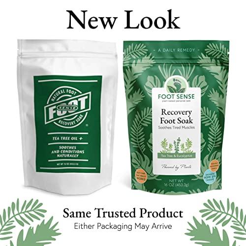 Foot Sense Tea Tree Oil Detox Foot Soak - for Athlete’s Foot, Toenails, Smelly Feet - All Natural Formula - Intensive Foot Repair - 16 oz