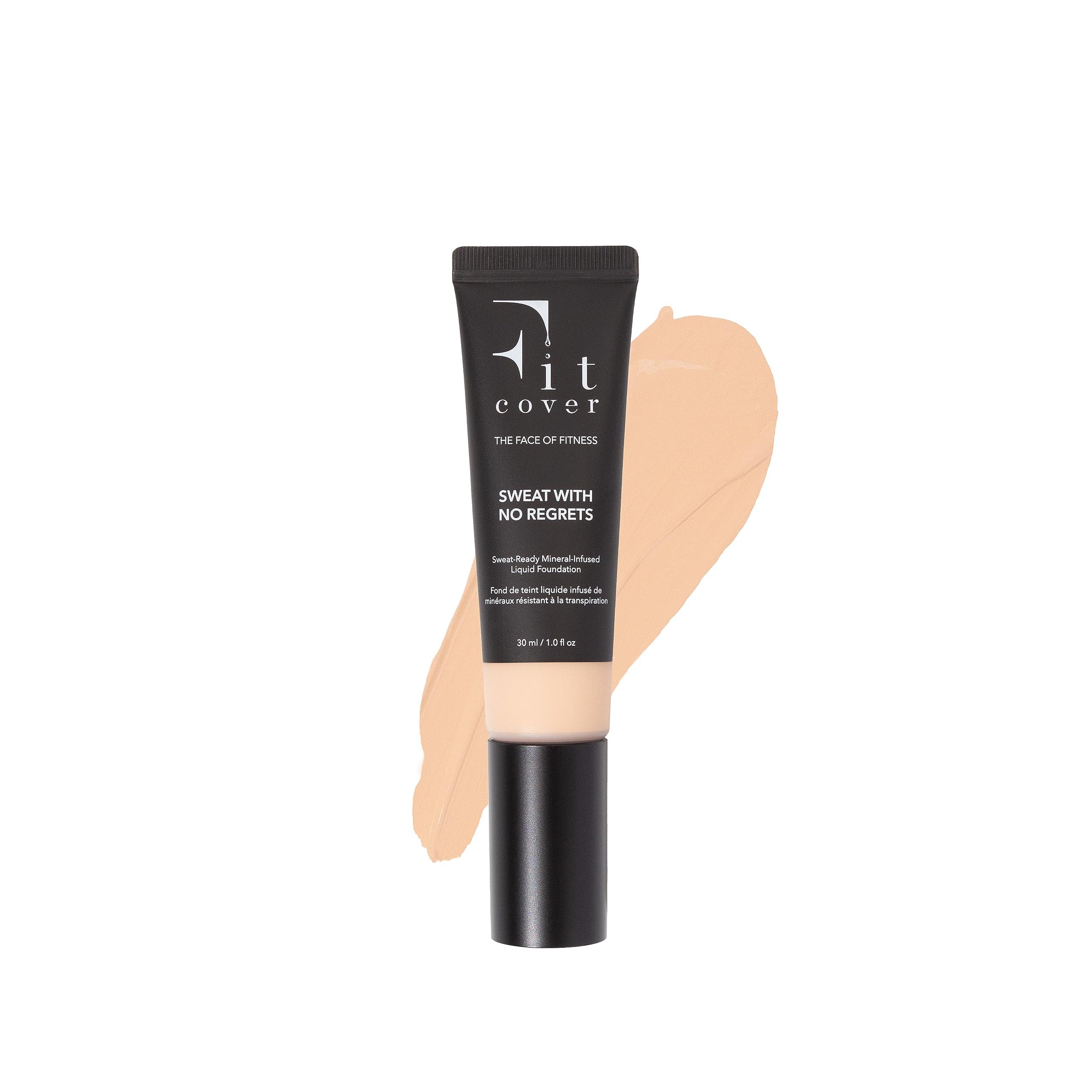 Fitcover Fitcover Sweat-Proof Liquid Foundation - Long-Lasting, Buildable, Matte Finish, SPF 15+, Mineral-Infused, Non-Comedogenic, Lightweight, 24-Hour Coverage, Vegan Make Up (Naked)