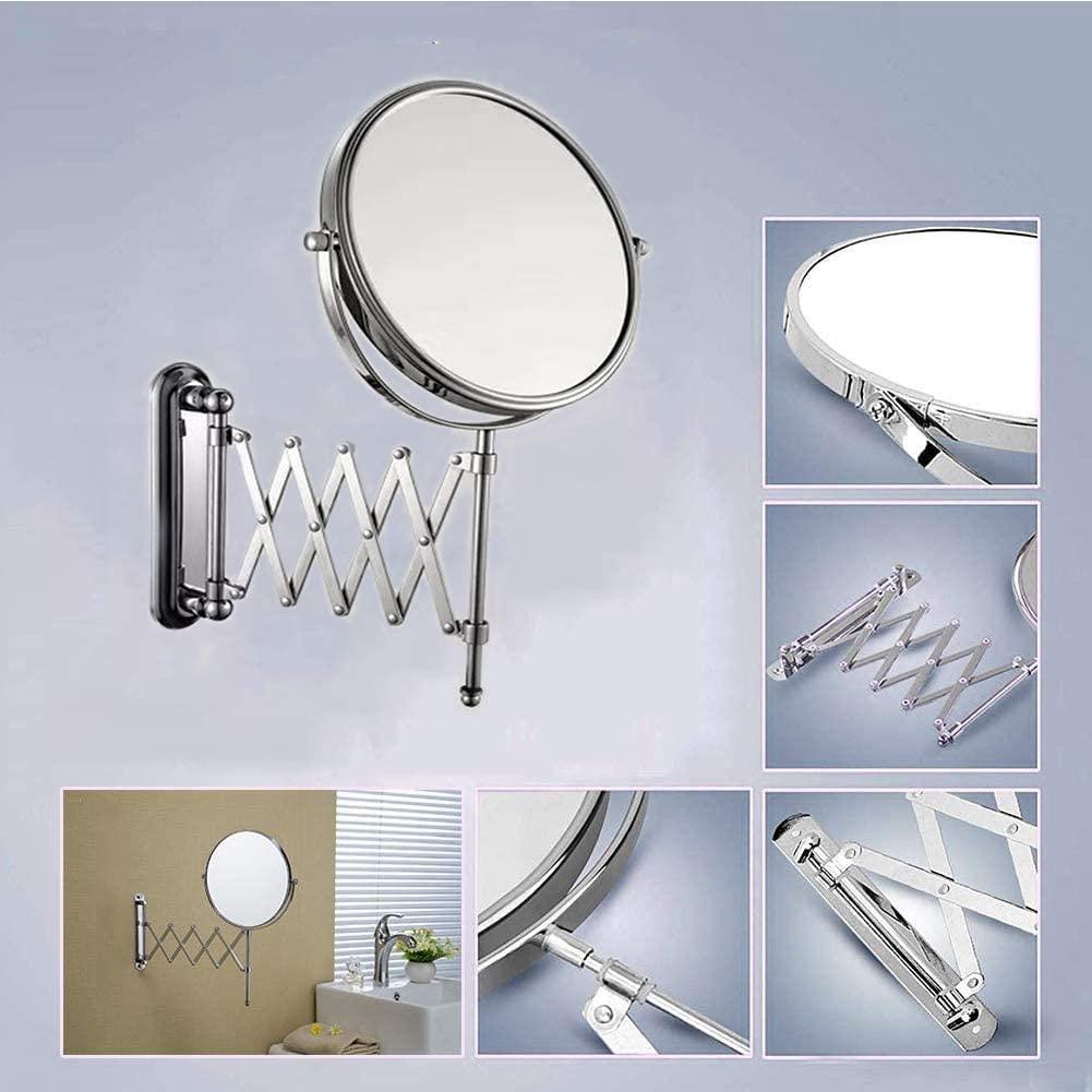 GANGEV GANGEV Makeup Mirror Wall Mounted 10x Magnification, Round Make Up Mirror 8 Inch Wall Mounted Shaving Mirror