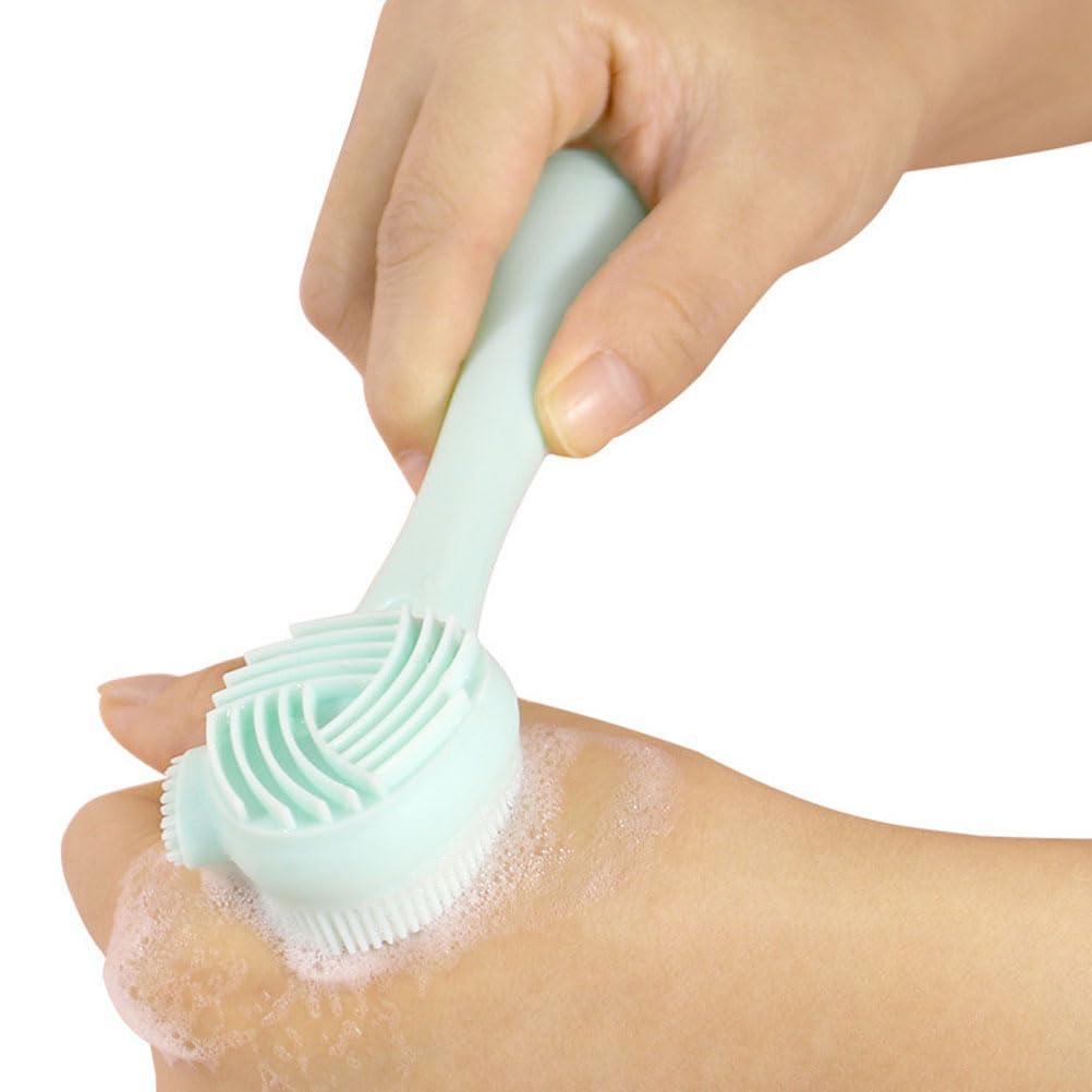 HEALLILY Facial Cleansing Brush, 2PCS 4 in 1 Silicone Face Brush & Face Scrubber for Deep Gentle Exfoliating, Remove Blackheads, Double-Ended Face Wash Brush for Makeup Skincare