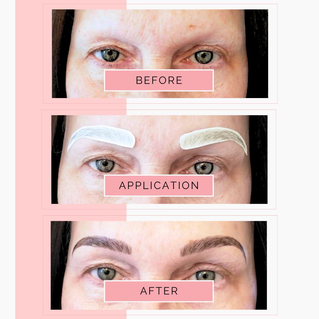 Brows by Bossy 10 Pack Temporary Eyebrow Tattoos Waterproof Eyebrow Stickers, False Tattoos Hair Like Peel Off Instant Transfer Brows For Women And Men | Natural Strokes, Shaping (tapered, taupe)