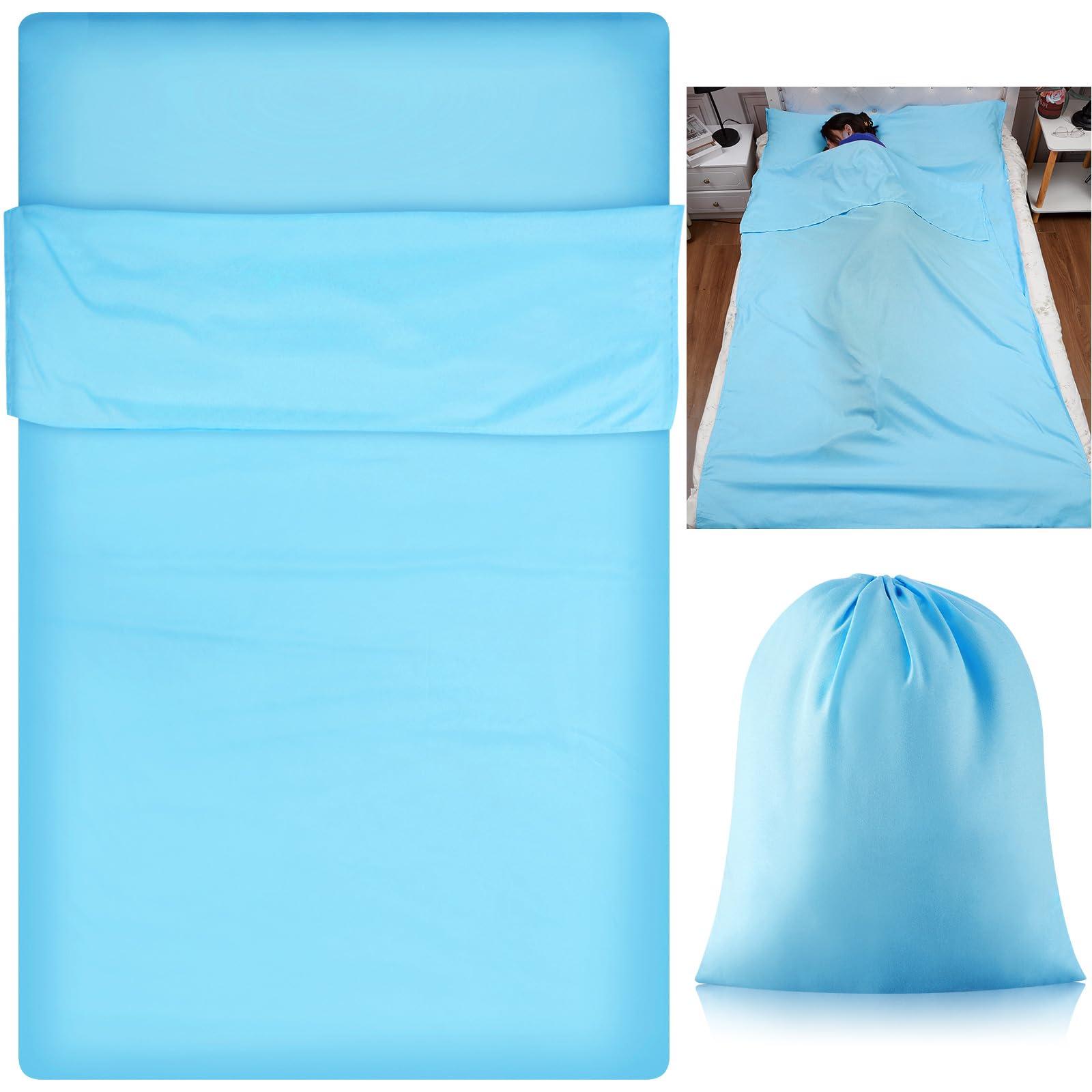 Irenare Irenare Self Tan Sleep Sack Breathable Self Tanning Sheet Protector for Bed Travel Sleeping Bag Camping and Sheet Liner for Outdoor Travel Hiking(Blue)