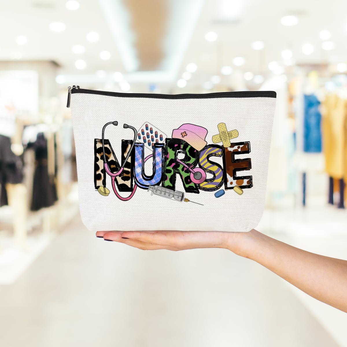PQV Nurse Cosmetic Bag Nurse Gifts Nurse Appreciation Makeup Bag Nurse Graduation Gift Nursing Student Essentials Accessories Nurse Practitioner Gifts for Women Doctor Nurses Week Gift Christmas Birthday