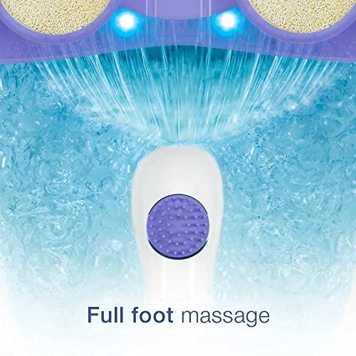 Conair Conair Waterfall Pedicure Foot Spa Bath with Blue LED Lights, Massaging Bubbles and Massage Rollers, Purple/White