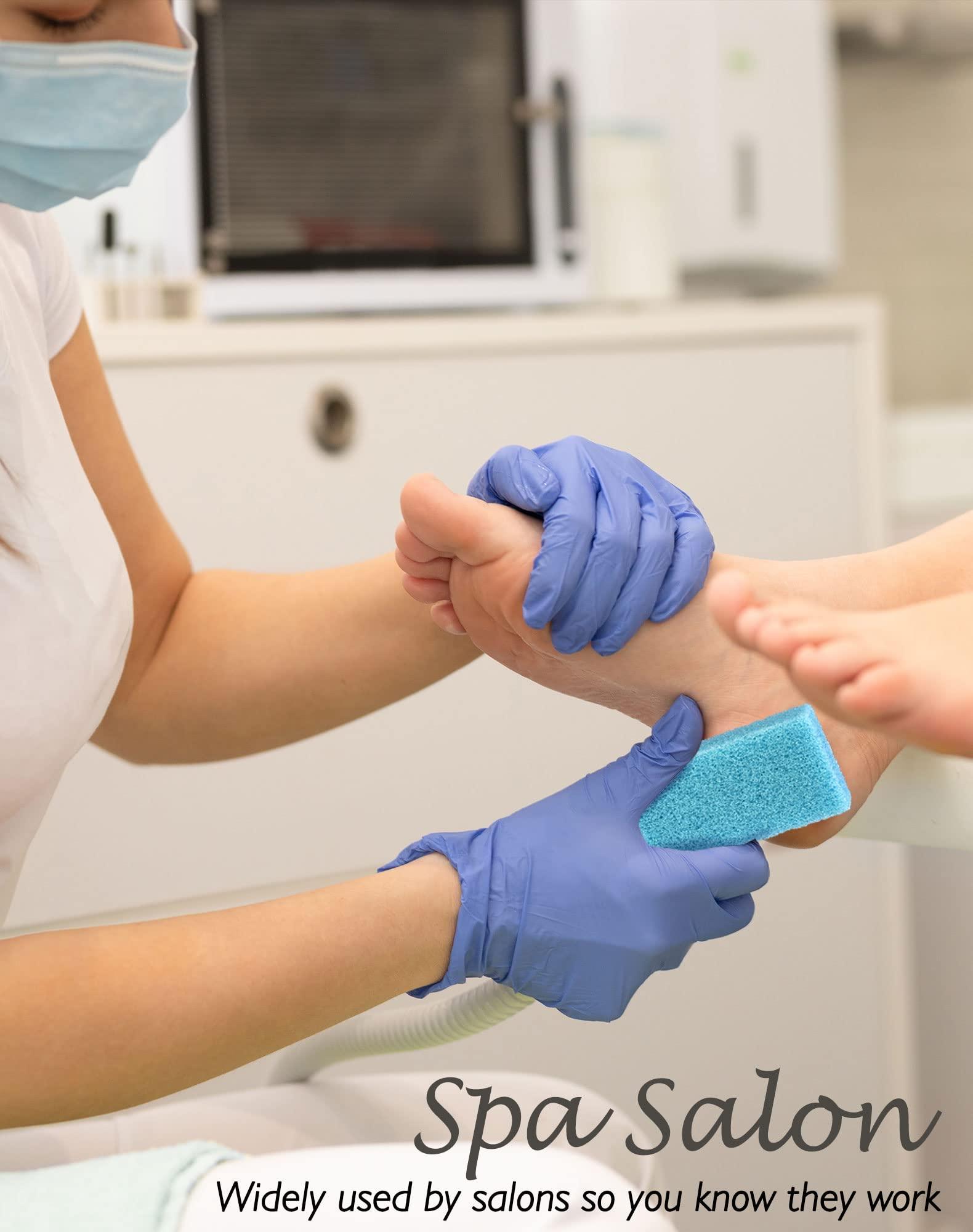 MARYTON Maryton Disposable Foot Scrubber Pumice Pads, Pedicure Pumice Stone Dead Skin Callus Remover for Feet, 40Pcs (Blue Medium Coarse)