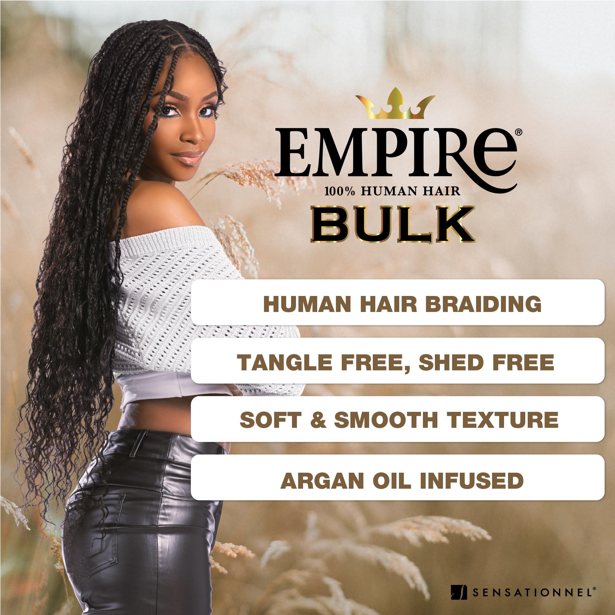 Sensationnel Sensationnel Empire bulk braiding  deep human hair braids for knotless boho box or curly loose wave styles (18 inch, BG BURGUNDY)