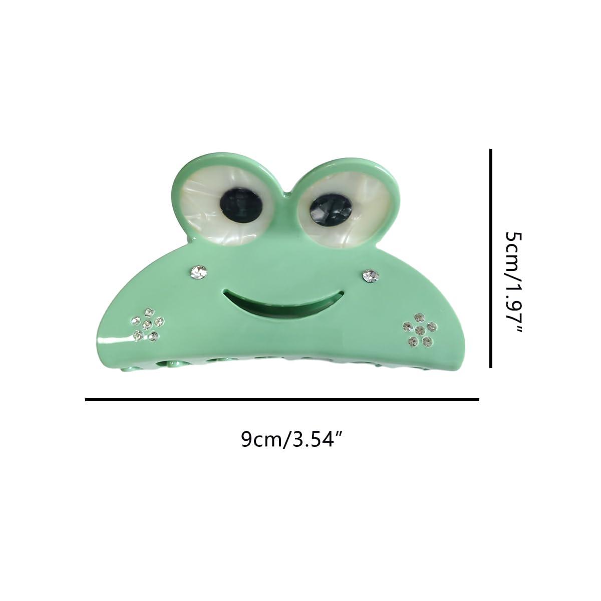 Clip Sugar Cute Frog Hair Clip,Acetate Claw Clips,Hair Clips for Women,Green