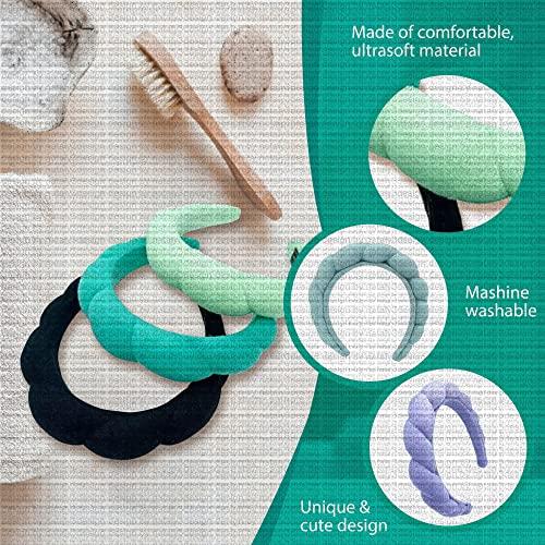 MIMI AND JUNE ORIGINAL Mimi and Co Spa Headband - Sponge & Terry Towel Cloth Fabric Head Band for Skincare, Face Washing, Makeup Removal, Shower, Facial Mask - Hair Accessories, Padded Headband, Croissant Headband