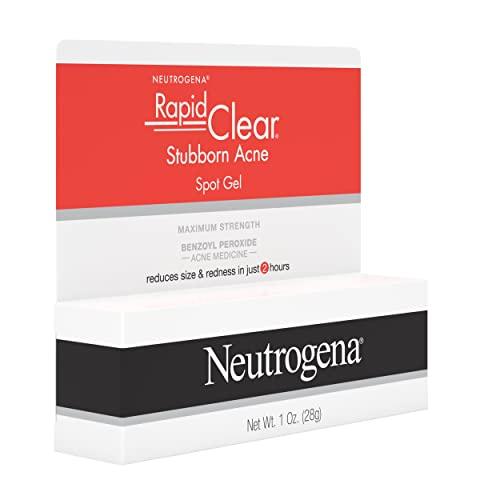 Neutrogena Neutrogena Rapid Clear Stubborn Acne Spot Treatment Gel with Maximum Strength 10% Benzoyl Peroxide Acne Treatment Medication, Pimple Cream for Acne Prone Skin Care, 1 oz