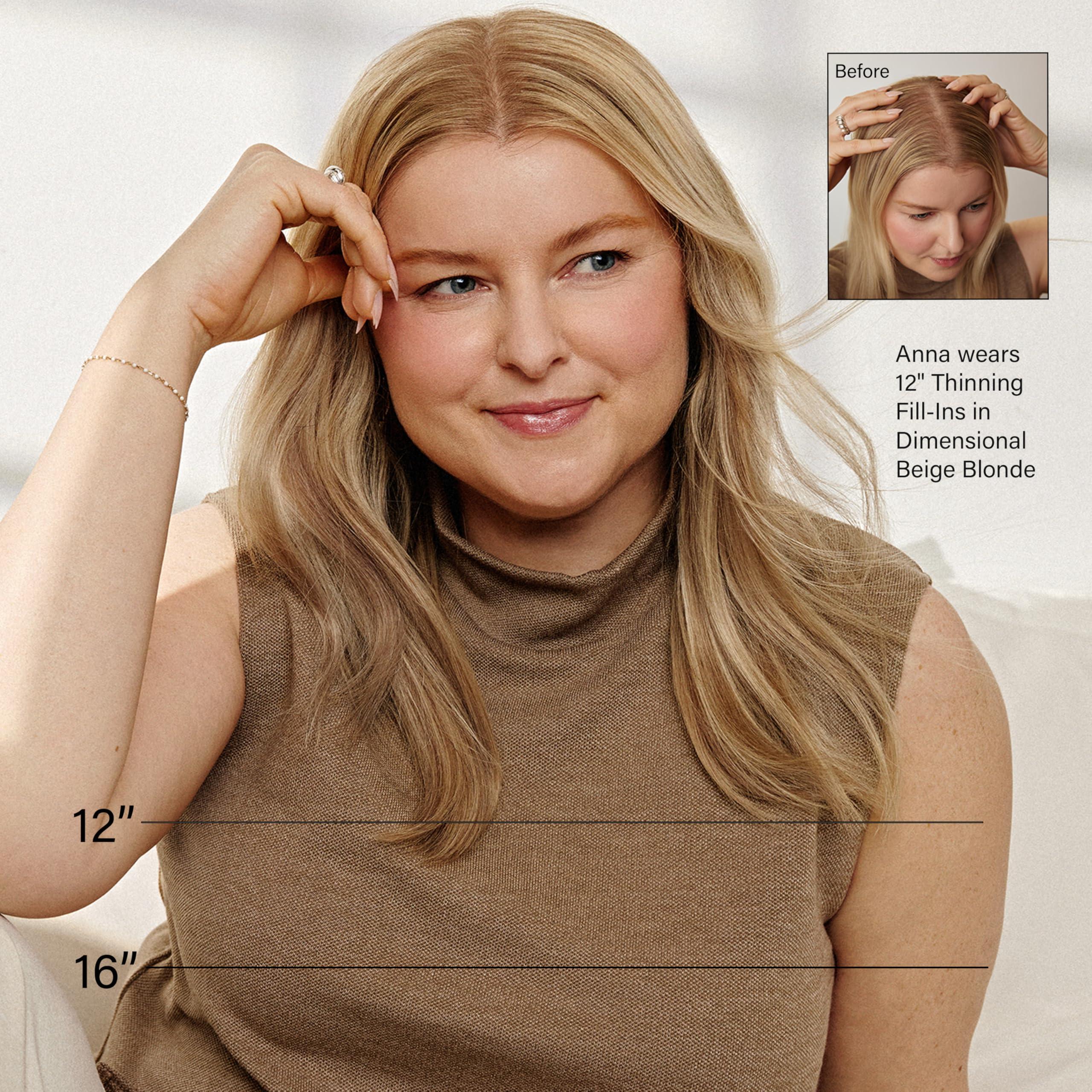 Luxy Luxy Hair 16\" Chocolate Brown Scalp Hair Fill-Ins Clip-In Hair Extensions (40 grams) 100% Remy Human Hair, For Thinning Near Scalp, 4-Piece Set, Mimics Hair Growth