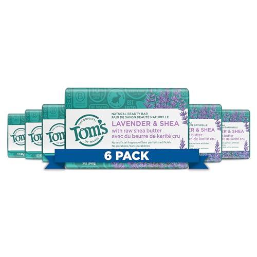 Tom's of Maine Tom\'s of Maine Natural Beauty Bar Soap, Lavender & Shea With Raw Shea Butter, 5 oz. 6-Pack (Packaging May Vary)