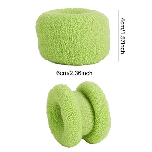 Angla 12 Pack Terry Cloth Cotton Elastic Stretchy Fuzzy Wide Thick Hair Ties Scrunchies Ties Ring Loop No Crease Seamless Hair Rubber Band Ponytail Holder Hair Accessories for Women Girl