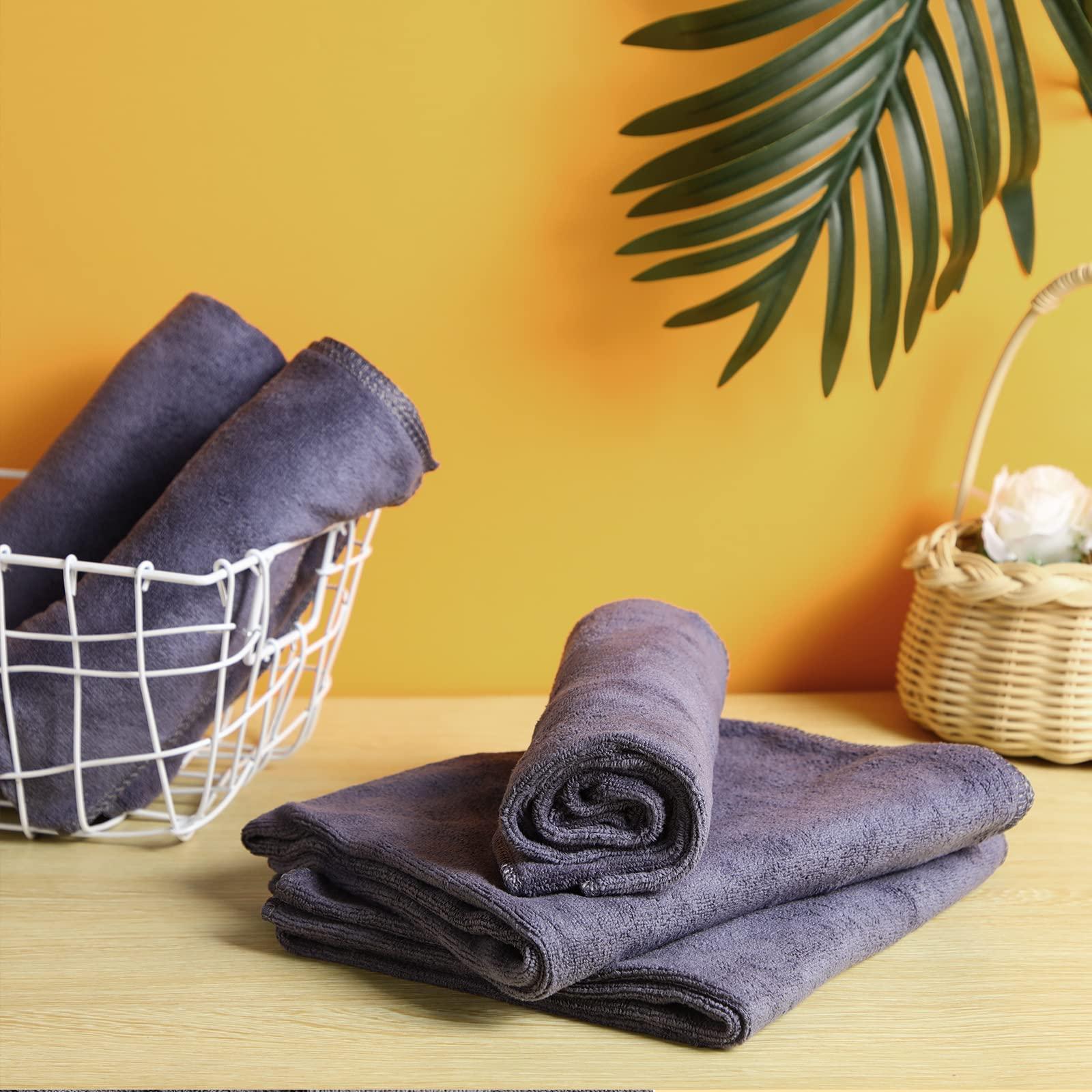 Newwiee Newwiee 72 Pack Microfiber Bleach Proof Towels Bulk for Salon 18 x 30 Inch Dry Lint Free Hair Drying Hand Towels for Hair, Gym, Bath, Spa, Shaving, Barber(Grey)