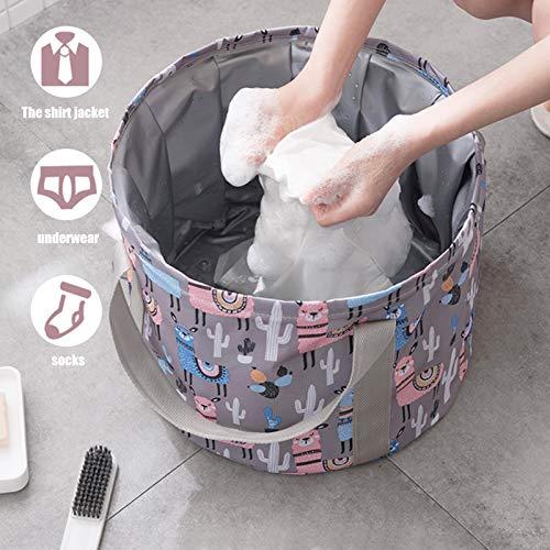 DETTELIN DETTELIN High Capacity Collapsible Foot Bath Basin,Portable Multi-use Foot Bath Tubs for Foot Spa Soaking Feet, Foot Bath Bag Travel Outdoor Camping(21L Grey Navy Blue)