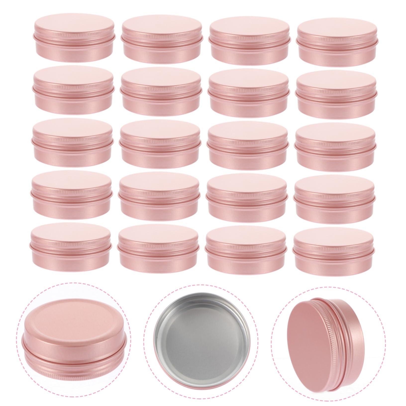 Mikinona Mikinona 60ml Rose Gold Cosmetics Cream Boxes Spiral Lid Aluminum Travel Storage Boxes Set