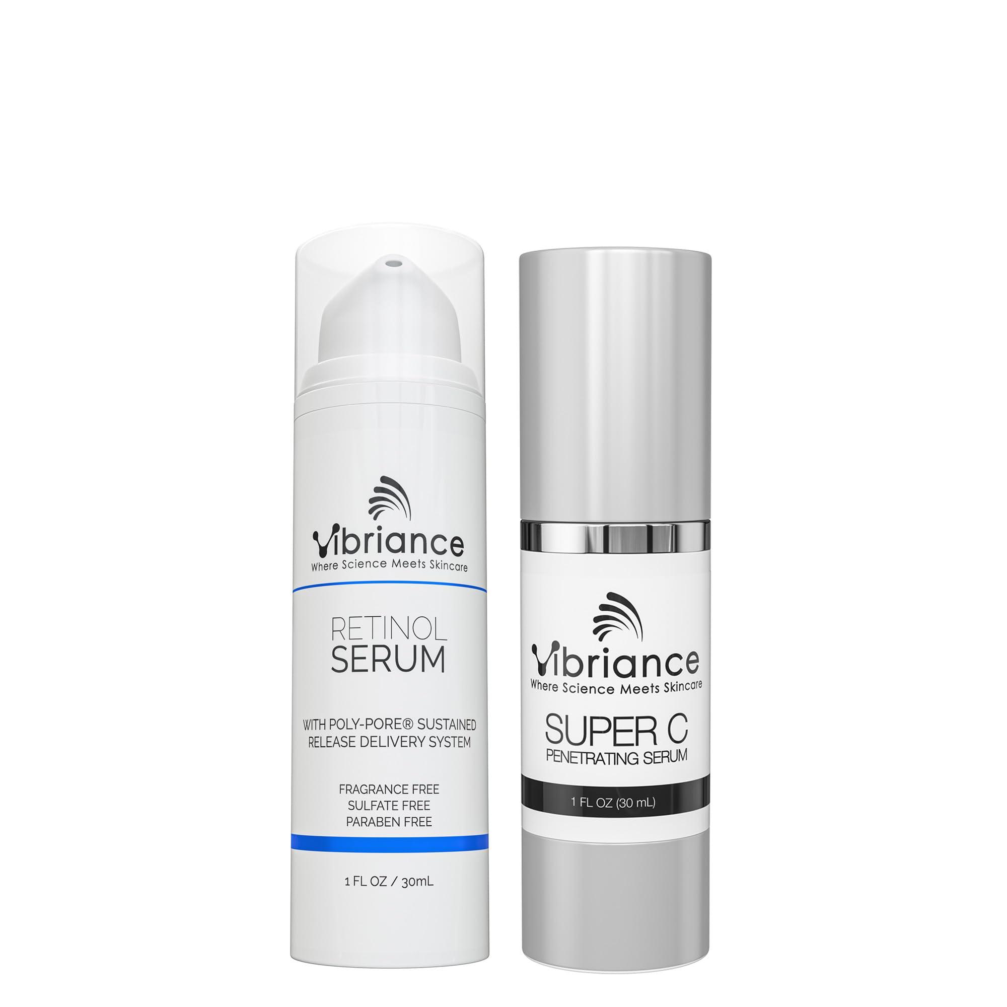 Vibriance Vibriance Dynamic Duo Skincare Bundle | Super C Vitamin Serum, Retinol Skin Care Set - Age-Defying Day and Night Routine