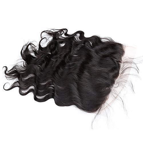 sent hair Sent Hair 13x6 Lace Frontal Closure Body Wave Human Hair Closure with Baby Hair Brazilian Virgin Hair Ear to Ear Frontal Natural Color 14 inch