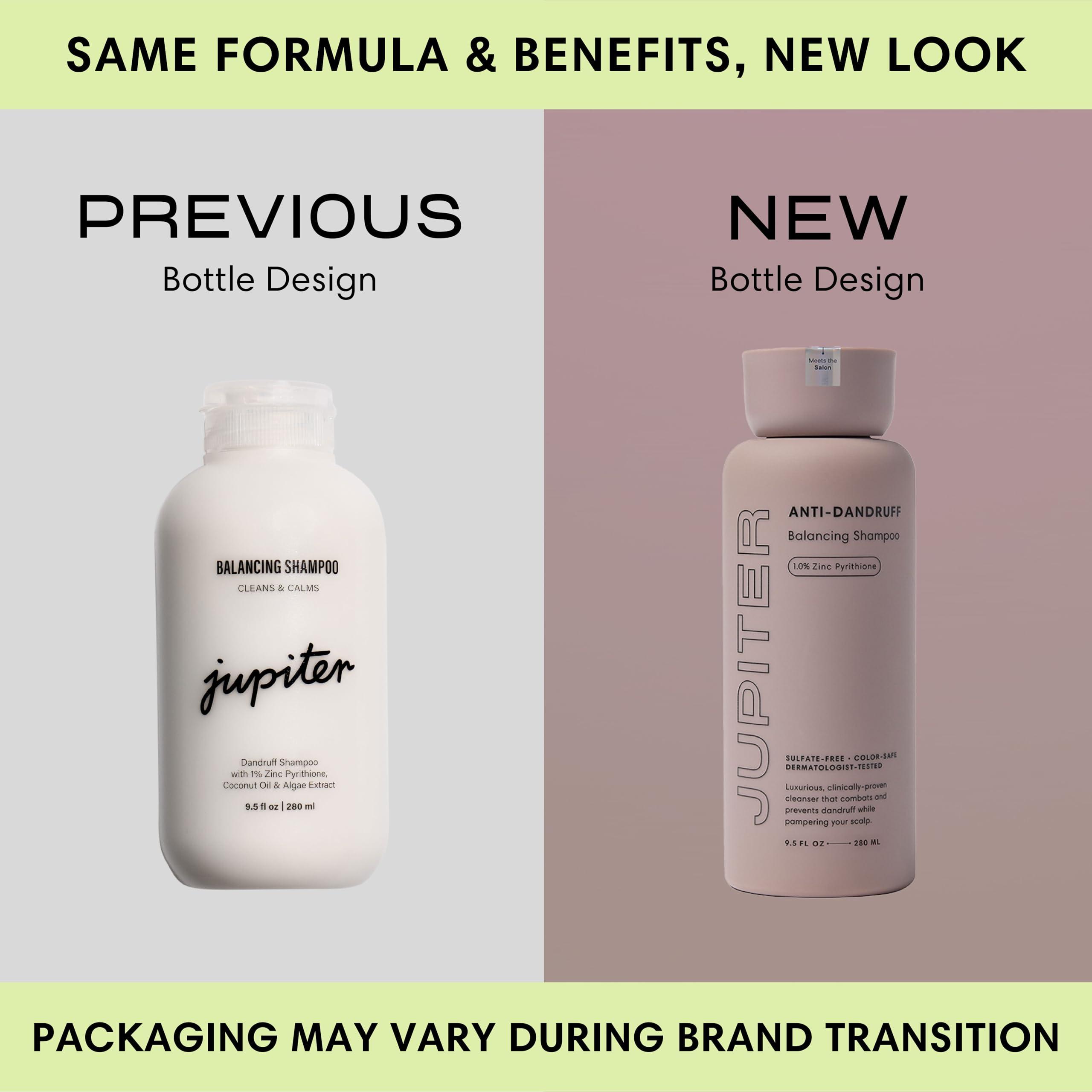 Jupiter Jupiter Anti-Dandruff Shampoo and Serum, for Women & Men, Dermatologist-Formulated for Flaky, Itchy, Oily, & Dry Scalp, Sulfate-Free, Vegan, Color-Safe, & Paraben-Free, Shampoo with Zinc