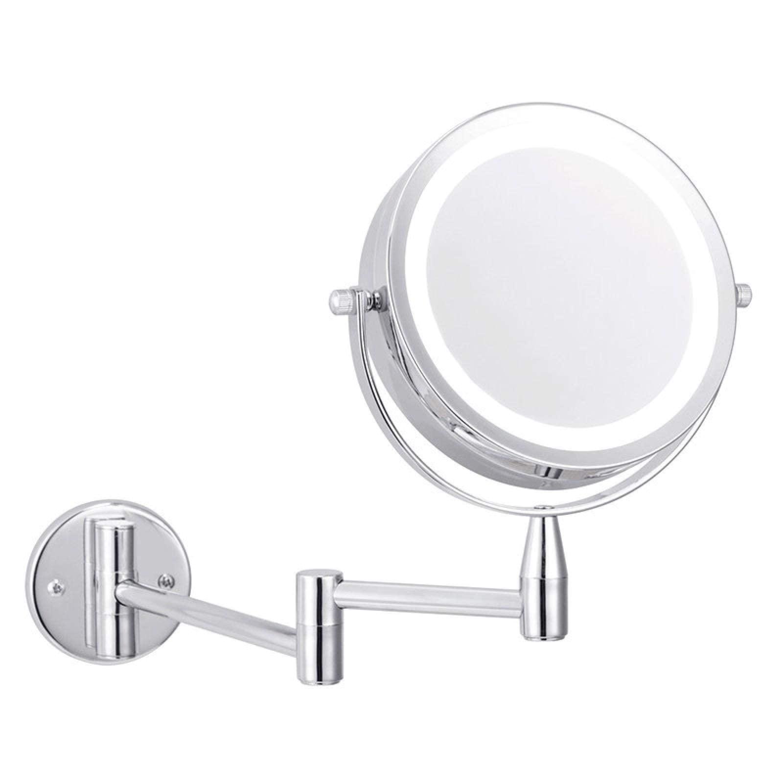 GATSUN GATSUN Makeup Mirror 6 Inch Makeup Mirror LED 1X/ 5X Magnification Wall Mounted Adjustable Makeup Mirror Dual Arm Extension 2- Face Cosmetic Mirror