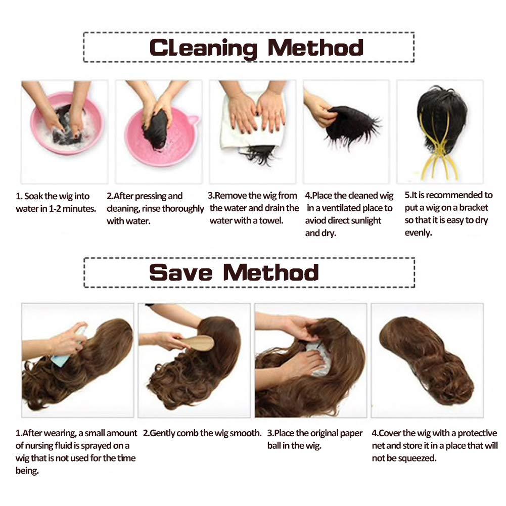 Baruisi Baruisi Long Curly Wavy Black Wigs for Men Synthetic Natural Party Halloween Cosplay Hair Wig