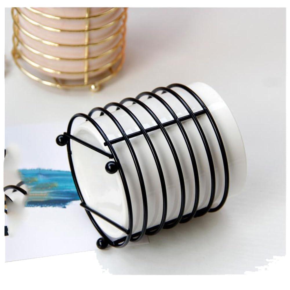 Alipher Alipher Makeup Brush Holder Ceramic Cosmetic Brush Organizer Portable Makeup Brush Cup Desktop Jewelry Storage Bottle For Office Bathroom (8.7 * 9.8CM, Black)