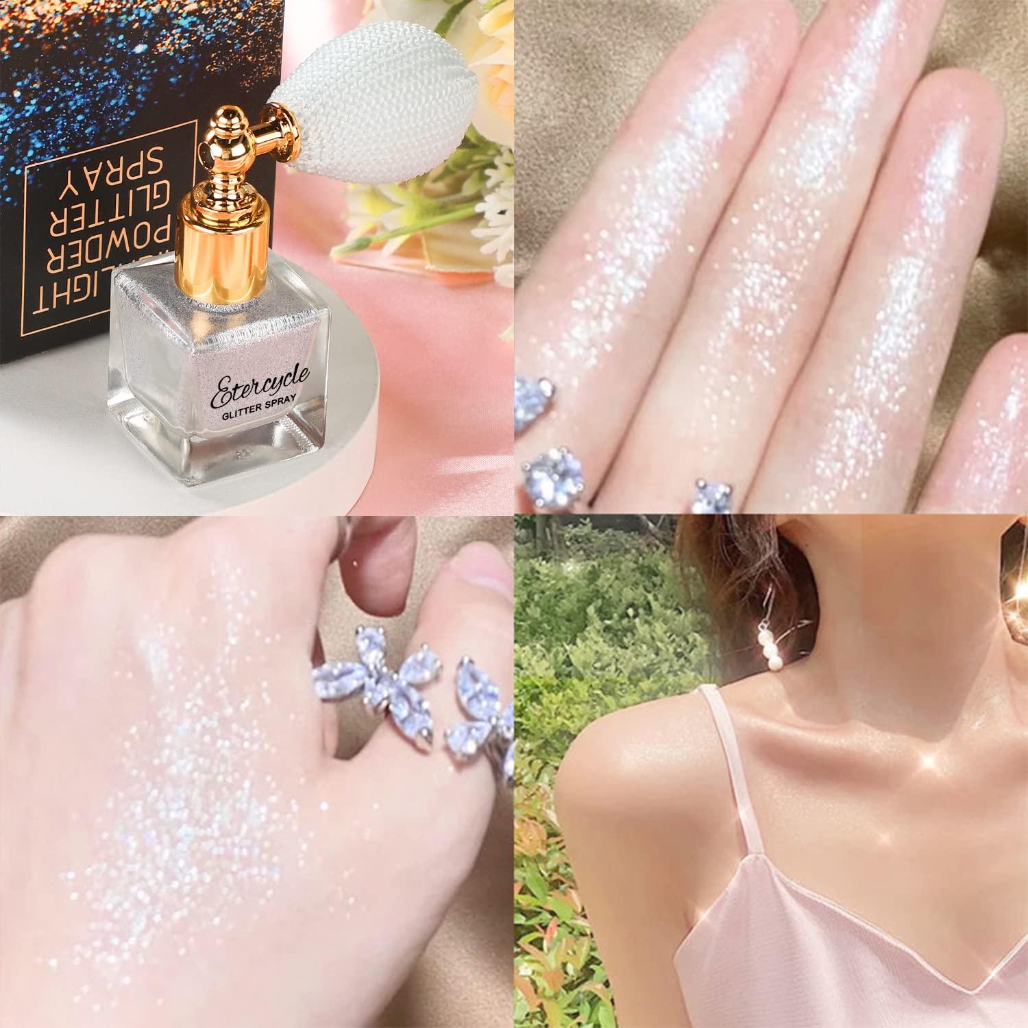 Etercycle Etercycle Gold Body Glitter Spray, Shimmering Spray Powder Sparkle Powder, Cosmetic Shimmer Makeup Glitter for Hair and Body Face Clothes Nail Art Craft Design Easter Christmas Halloween Crafts