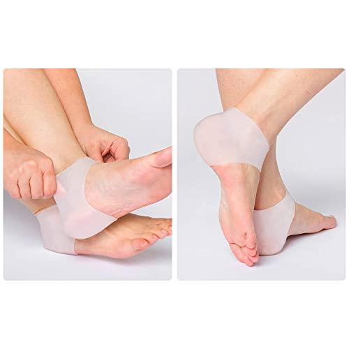 Dr.Pedi Dr.Pedi Gel Heel Sleeves Spur Relief Cushion Sleeve Unisex Silicone Moisturizing Heel Sock Protector Dry Cracked Skin Pain Repair Pedicure Reduce Pains of Plantar Fasciitis