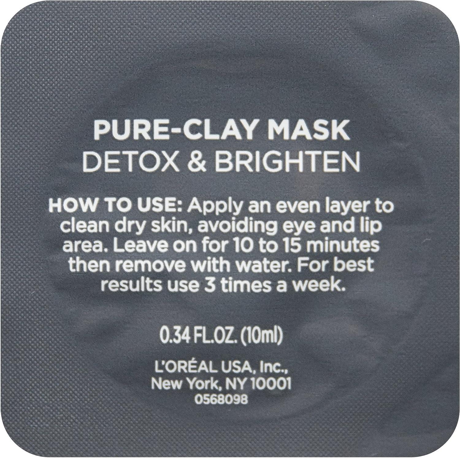 L’Oréal Paris L'Oréal Paris Skincare Pure-Clay Face Mask Trial Size Set, Includes 3 Different Face Masks Made With Charcoal, Red Algae and Eucalyptus, Set