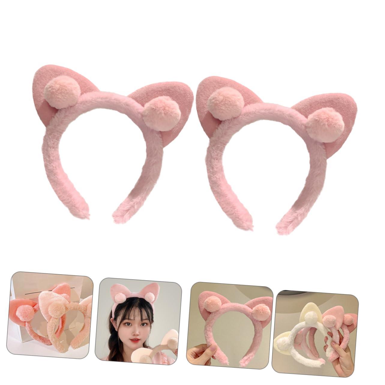MAGICLULU MAGICLULU 2pcs Cat Ears Headband Cat Ear Headphones Fox Ears Cat Ears Cosplay Cat Ear Headband Cat Collar Black Cat Ears Cat Cat Headband Cats Cat Self Kitten Muffs Abs