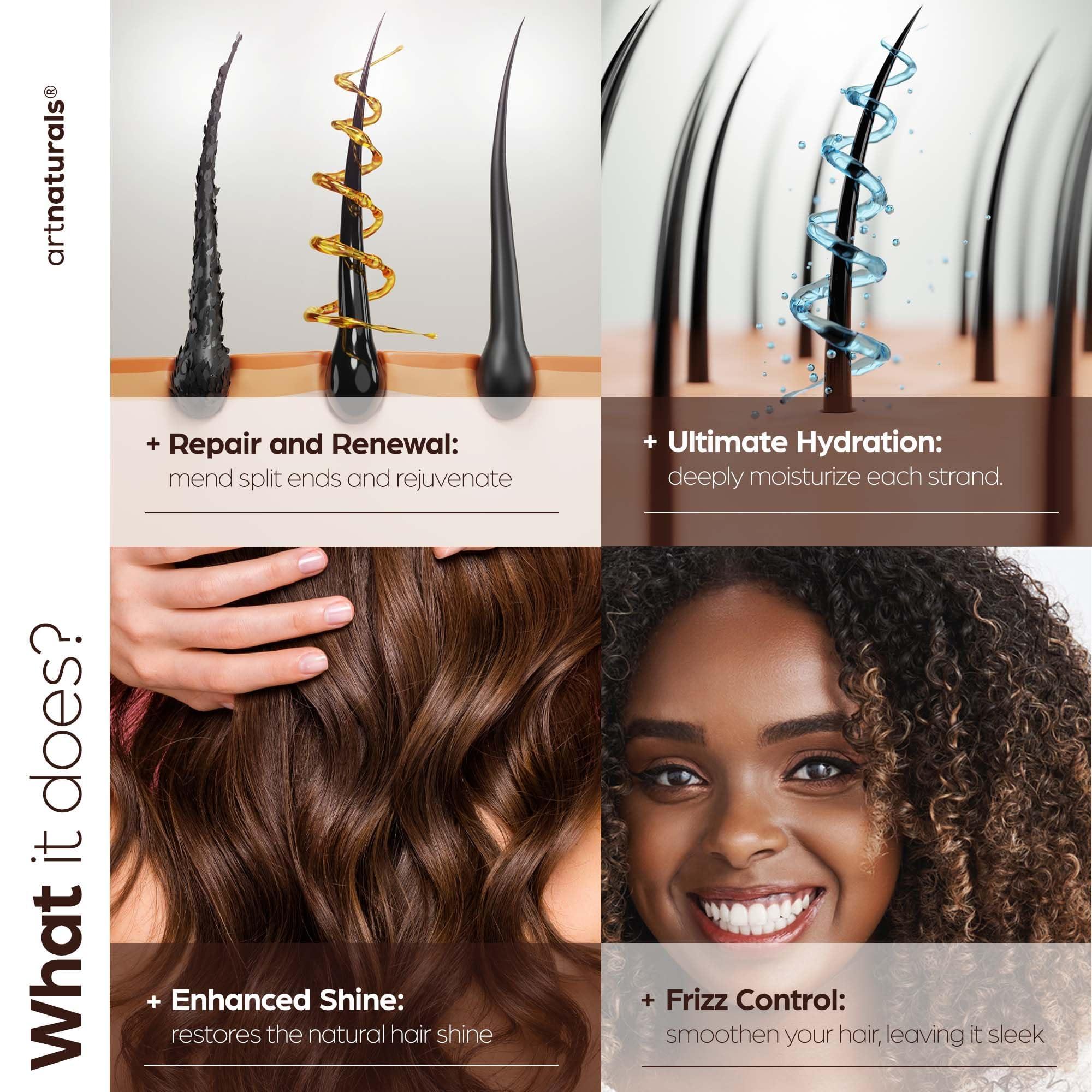 Artnaturals artnaturals Argan Hair Growth Shampoo - (16 Fl Oz / 473ml) - Sulfate Free - Treatment for Hair Loss, Thinning & Regrowth - Men & Women - Infused with Biotin, Argan Oil, Keratin, Caffeine