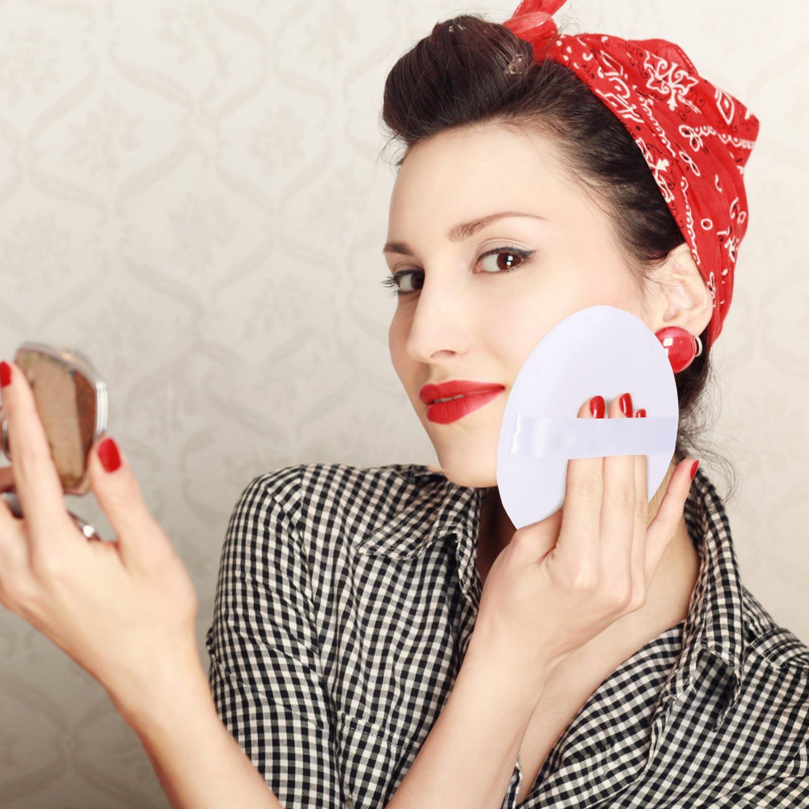 Mozeat Lens 5 Large Powder Puff for Face Powder, 2 Pack Ultra Soft Powder Puff Washable Loose Powder Puff Round Blending Sponge Puff Setting Powder Puff Body Powder Puff for Face Makeup Loose Powder Foundation