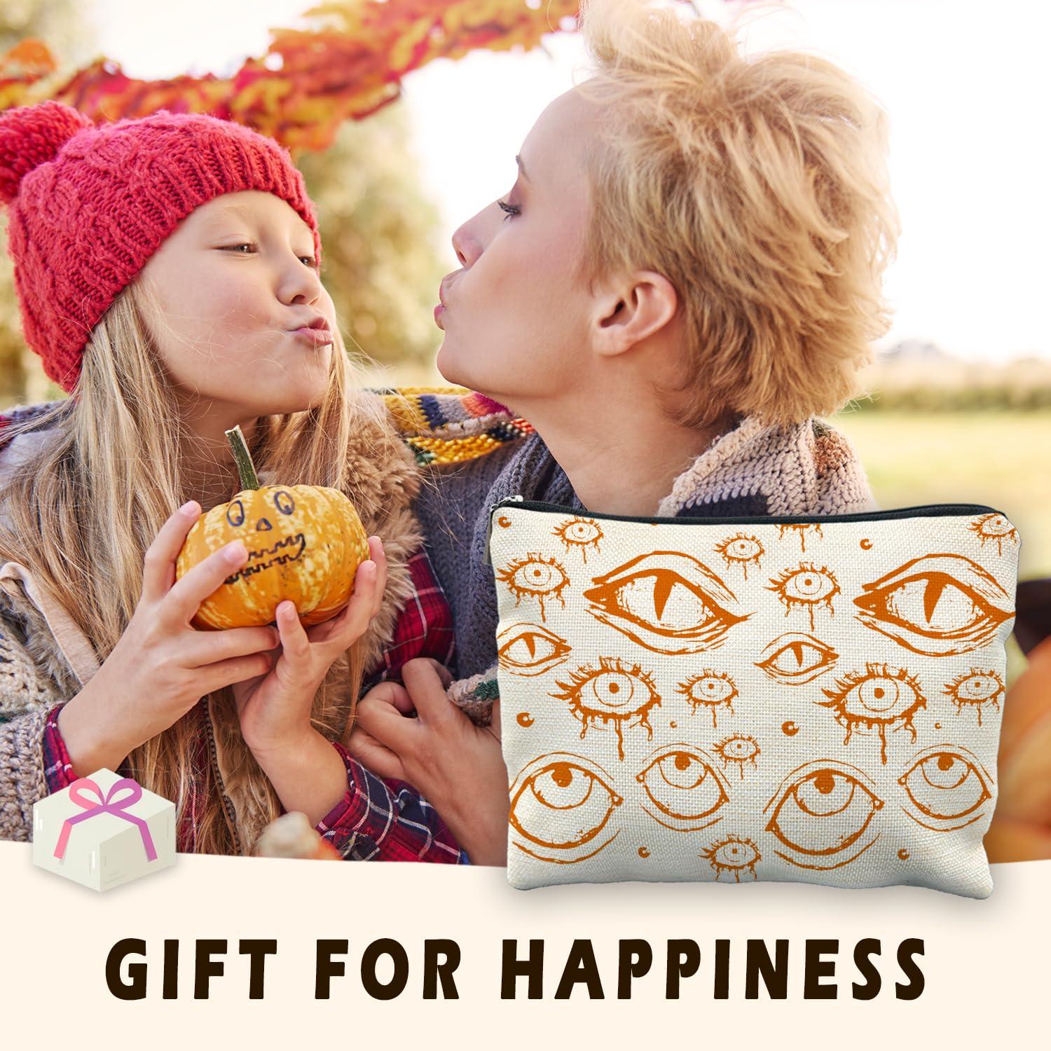 RYYCDOI RYYCDOI Goth Makeup Bag, Mystical Gothic Evil Eyes Witchy Cosmetic Bag Toiletry Bag for Women, Witch Stuff, Halloween Makeup Bag, Halloween Gifts for Women(orange eye)