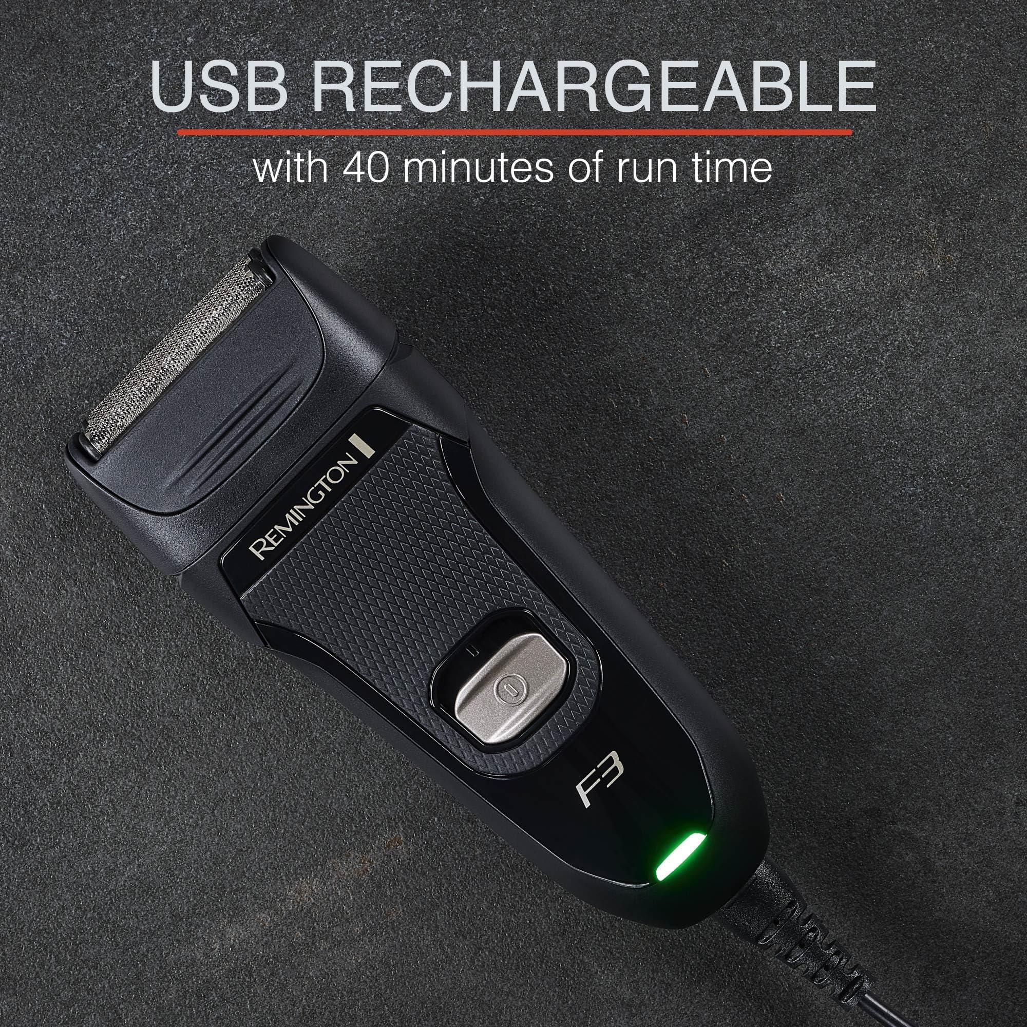 Remington Remington F3 Style Series Foil Shaver for Men, Flexing Blades for Close and Comfortable Shave, Cordless Electric Rechargeable Razor.