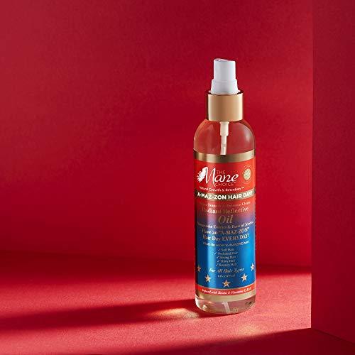 The Mane Choice The Mane Choice A-MAZ-ZON HAIR DAY - RADIANT REFLECTIVE OIL - Lightweight Shine Booster that Helps Retain Moisture, Flyaway-free - Infused with Biotin, Rose of Jerico, Amla Oil, Vitamins C,D,E (8 OZ)