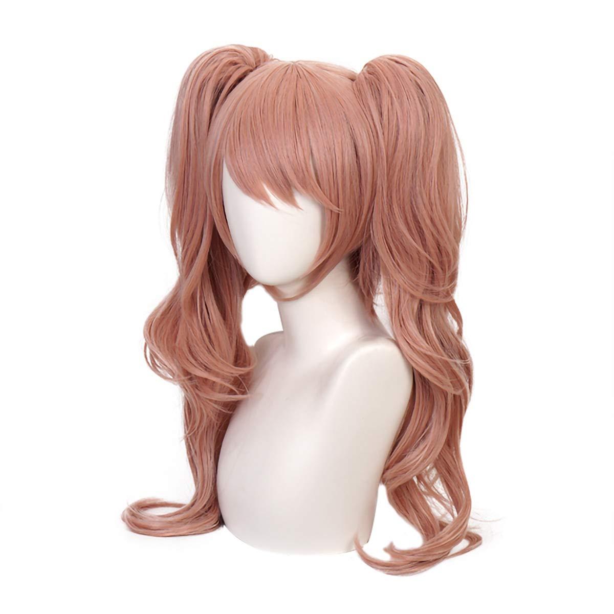 osseoca osseoca Enoshima Junko Pink Long 30 Inch Ponytail Wavy Synthetic Hair Natural Japanese Cosplay Comic Exhibition Wigs